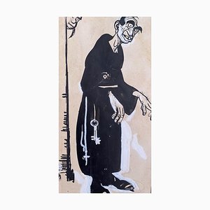 Gabriele Galantara - the Monk - Original China Ink - 1910s-ZCI-870863