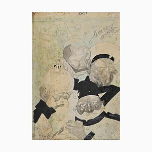 Gabriele Galantara, The Terror of Big Heads, Mixed Media Drawing, Early 20th Century-ZCI-1758964