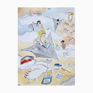 Gabrielle Rul, Mail Express, 2021, Watercolor-ZHZ-1754029