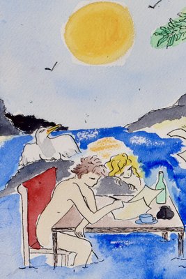 Gabrielle Rul, Une Histoire De Plage, 2021, Watercolor-ZHZ-1754031