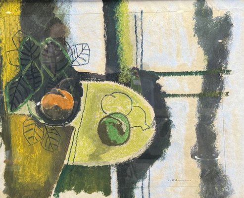 Gaetano d'Amico, Cubist Still Life, Oil and Pastel on Paper-NRK-2021495