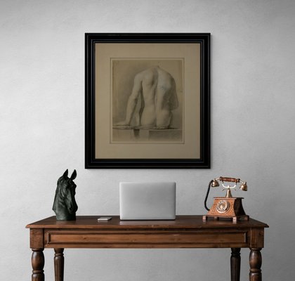 Gallinoni, Nudo, Pencil and Charcoal on Paper, Framed-VHF-1078417