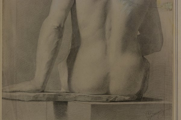 Gallinoni, Nudo, Pencil and Charcoal on Paper, Framed-VHF-1078417