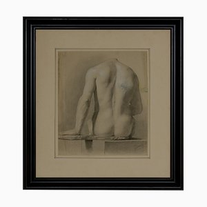 Gallinoni, Nudo, Pencil and Charcoal on Paper, Framed-VHF-1078417