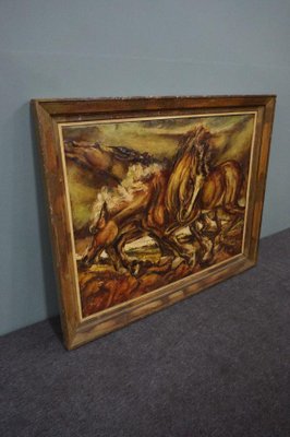 Galloping Horses, Oil Painting, Framed-HPP-1396277