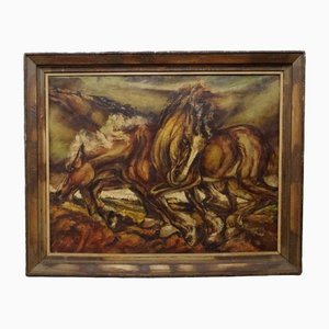 Galloping Horses, Oil Painting, Framed-HPP-1396277