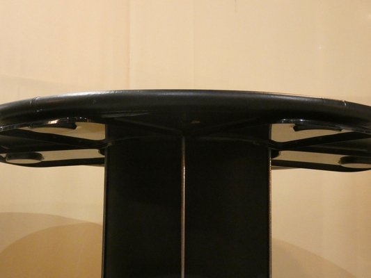 Game Table in Leather and Steel, Italy, 1970s-ERB-1756393