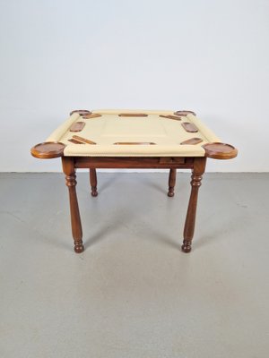 Game Table in Walnut and Leather from Valenti Spain, 1990s-AXJ-1813790