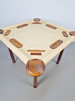 Game Table in Walnut and Leather from Valenti Spain, 1990s-AXJ-1813790