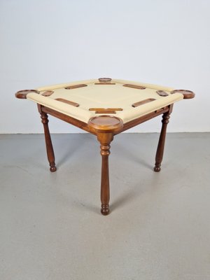 Game Table in Walnut and Leather from Valenti Spain, 1990s-AXJ-1813790