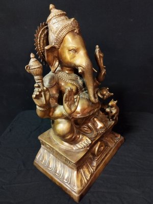 Ganesha Sculpture in Gilded Bronze, 1920s-IBO-1450792