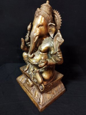 Ganesha Sculpture in Gilded Bronze, 1920s-IBO-1450792