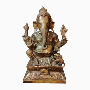 Ganesha Sculpture in Gilded Bronze, 1920s-IBO-1450792