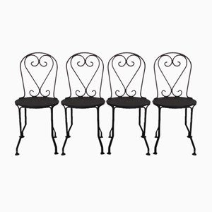 Garden Chairs in Black Iron, 1890s, Set of 4-EAD-1816214