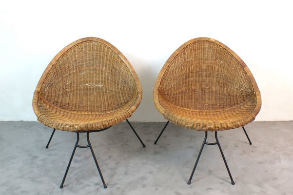 Garden Chairs in Rattan attributed to Roberto Mango, Italy, 1950s, Set of 2-SAV-1720045