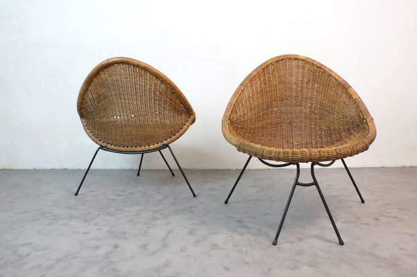 Garden Chairs in Rattan attributed to Roberto Mango, Italy, 1950s, Set of 2-SAV-1720045