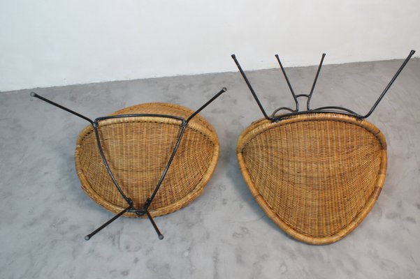 Garden Chairs in Rattan attributed to Roberto Mango, Italy, 1950s, Set of 2-SAV-1720045