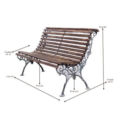 Garden Park Bench in Wood and Cast Iron, 2000s-XSG-2042906