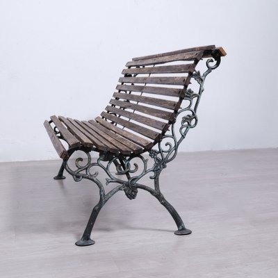 Garden Park Bench in Wood and Cast Iron, 2000s-XSG-2042906