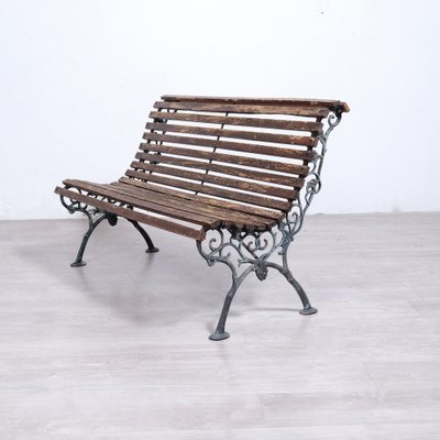 Garden Park Bench in Wood and Cast Iron, 2000s-XSG-2042906