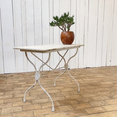 Garden Table in Marble & Cast Iron, 1920s-RB-1396611