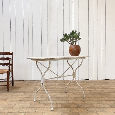 Garden Table in Marble & Cast Iron, 1920s-RB-1396611