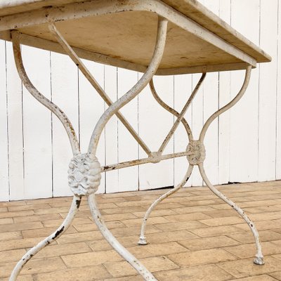 Garden Table in Marble & Cast Iron, 1920s-RB-1396611