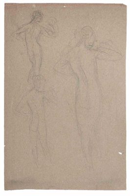 Gaspard Maillot, Nudes, Pencil Drawing, Early 20th Century-ZCI-1788542