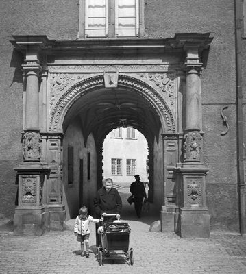 Gate Darmstadt Castle Granny Grandchild Stroller, Germany, 1938, Printed 2021-DYV-997881