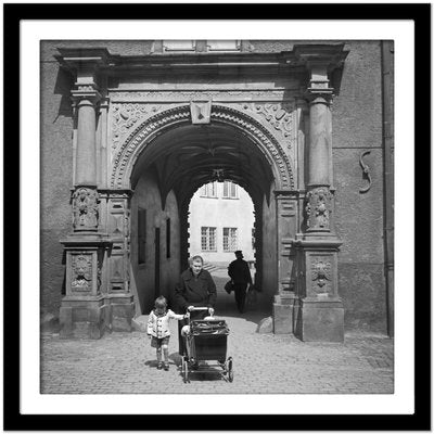 Gate Darmstadt Castle Granny Grandchild Stroller, Germany, 1938, Printed 2021-DYV-997881