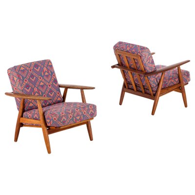 GE 240 Cigar Easy Chairs in Oak by Hans J. Wegner, 1950s, Set of 2-QU-1706908