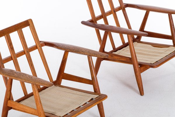 GE 240 Cigar Easy Chairs in Oak by Hans J. Wegner, 1950s, Set of 2-QU-1706908