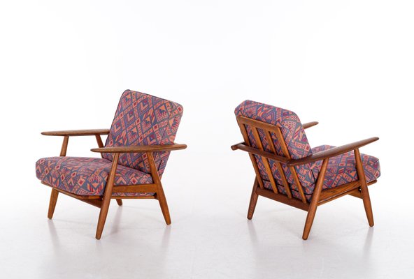 GE 240 Cigar Easy Chairs in Oak by Hans J. Wegner, 1950s, Set of 2-QU-1706908