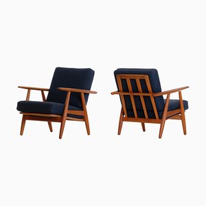 GE 240 Cigar Easy Chairs in Oak by Hans J. Wegner, 1950s, Set of 2-QU-1706907