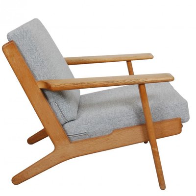 Ge-290 Lounge Chair of Oak and Hallingdal Fabric by Hans Wegner, 1990s-MTD-1805044