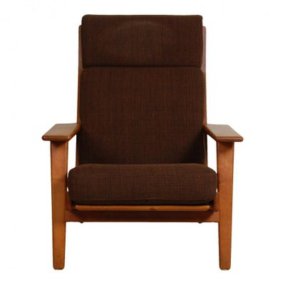 GE-290A Lounge Chair in Brown Fabric by Hans Wegner for Getama, 1980s-MTD-1400693