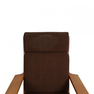 GE-290A Lounge Chair in Brown Fabric by Hans Wegner for Getama, 1980s-MTD-1400693