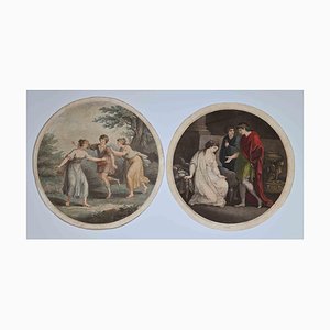 Genre Scene Compositions, Original Artwork in the Style of Angelika Kauffmann, 1780s, Set of 2-ZCI-959162