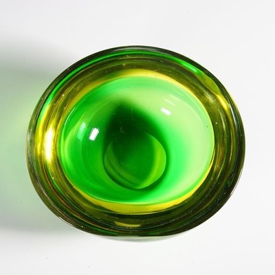 Geode Bowl in Green and Yellow Murano Glass by Archimede Seguso, Italy, 1960s-KJP-1444450