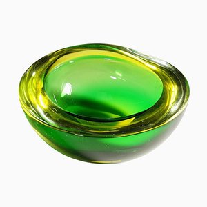 Geode Bowl in Green and Yellow Murano Glass by Archimede Seguso, Italy, 1960s-KJP-1444450