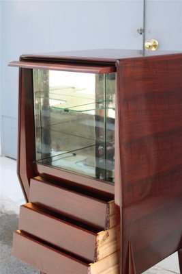 Geometric Bar Cabinet in Italian Walnut in the style of Ico Parisi, 1950s-EH-1702317