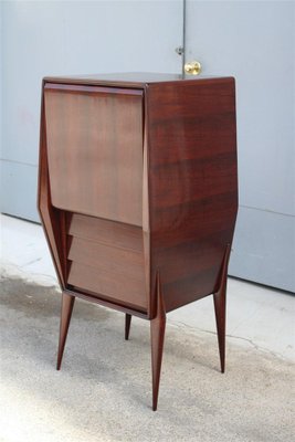 Geometric Bar Cabinet in Italian Walnut in the style of Ico Parisi, 1950s-EH-1702317