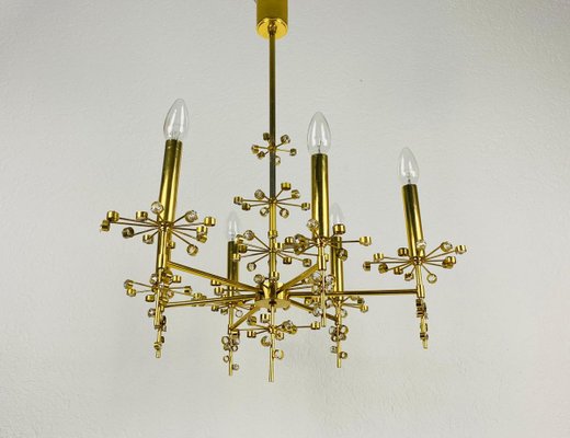 Geometric Crystal Glass Chandelier from Palwa, Germany, 1960s-PUK-889445