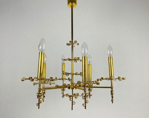 Geometric Crystal Glass Chandelier from Palwa, Germany, 1960s-PUK-889445