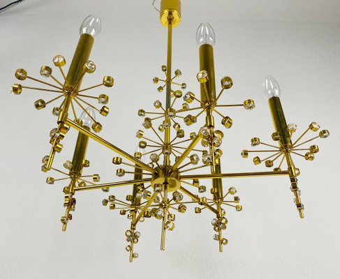 Geometric Crystal Glass Chandelier from Palwa, Germany, 1960s-PUK-889445