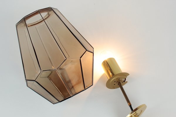 Geometric Smoked Glass Pendant Light from Limburg, 1970s-DUM-2027091