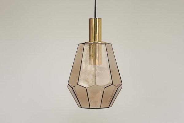 Geometric Smoked Glass Pendant Light from Limburg, 1970s-DUM-2027091