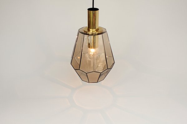 Geometric Smoked Glass Pendant Light from Limburg, 1970s-DUM-2027091