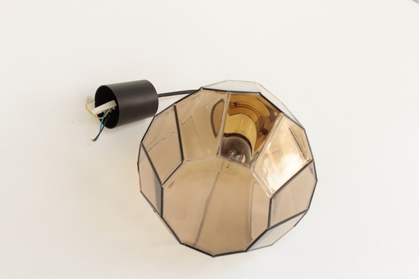 Geometric Smoked Glass Pendant Light from Limburg, 1970s-DUM-2027091