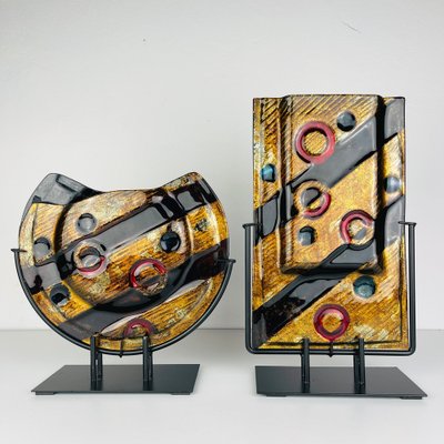 Geometric Vases in Murano Glass, Italy, 2000s, Set of 2-WQC-1768896